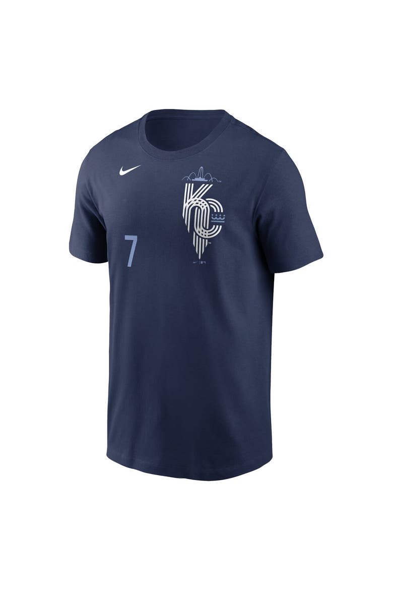 Men's Nike Bobby Witt Jr. Navy Kansas City Royals City Connect Fuse Name & Number T-Shirt, Alternate, color, Navy