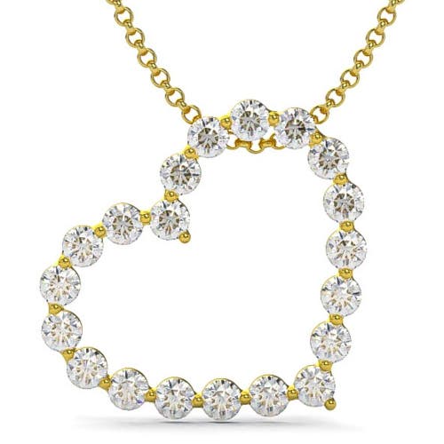 BLISS DIAMOND BLISS DIAMOND 1 CT DIAMOND HEART PENDANT NECKLACE