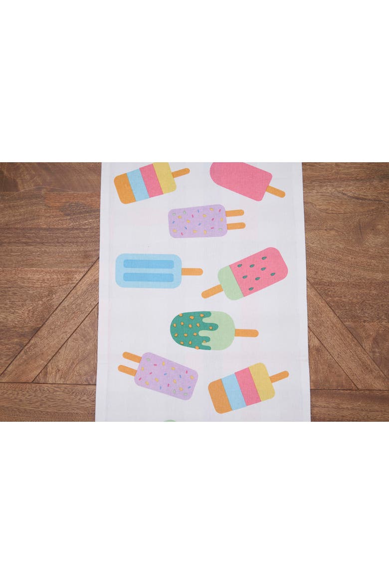 Popsicle Summer Printed 100% Cotton Table Runner 14" x 72", Alternate, color, Orange