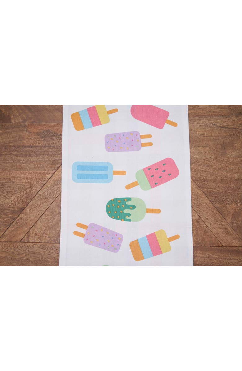 C&F Home Popsicle Summer Reversible Graphic Print Machine Washable Table Runner 14" x 72", Alternate, color, Orange