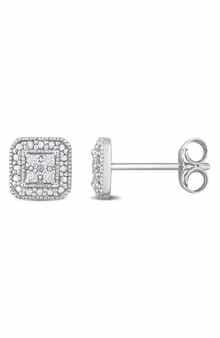 DELMAR Pavé Diamond Square Stud Earrings - 0.08ct.