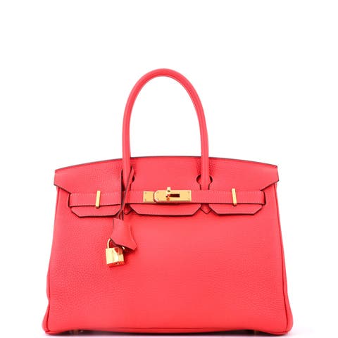 Birkin Handbag Red Togo with Gold Hardware 30