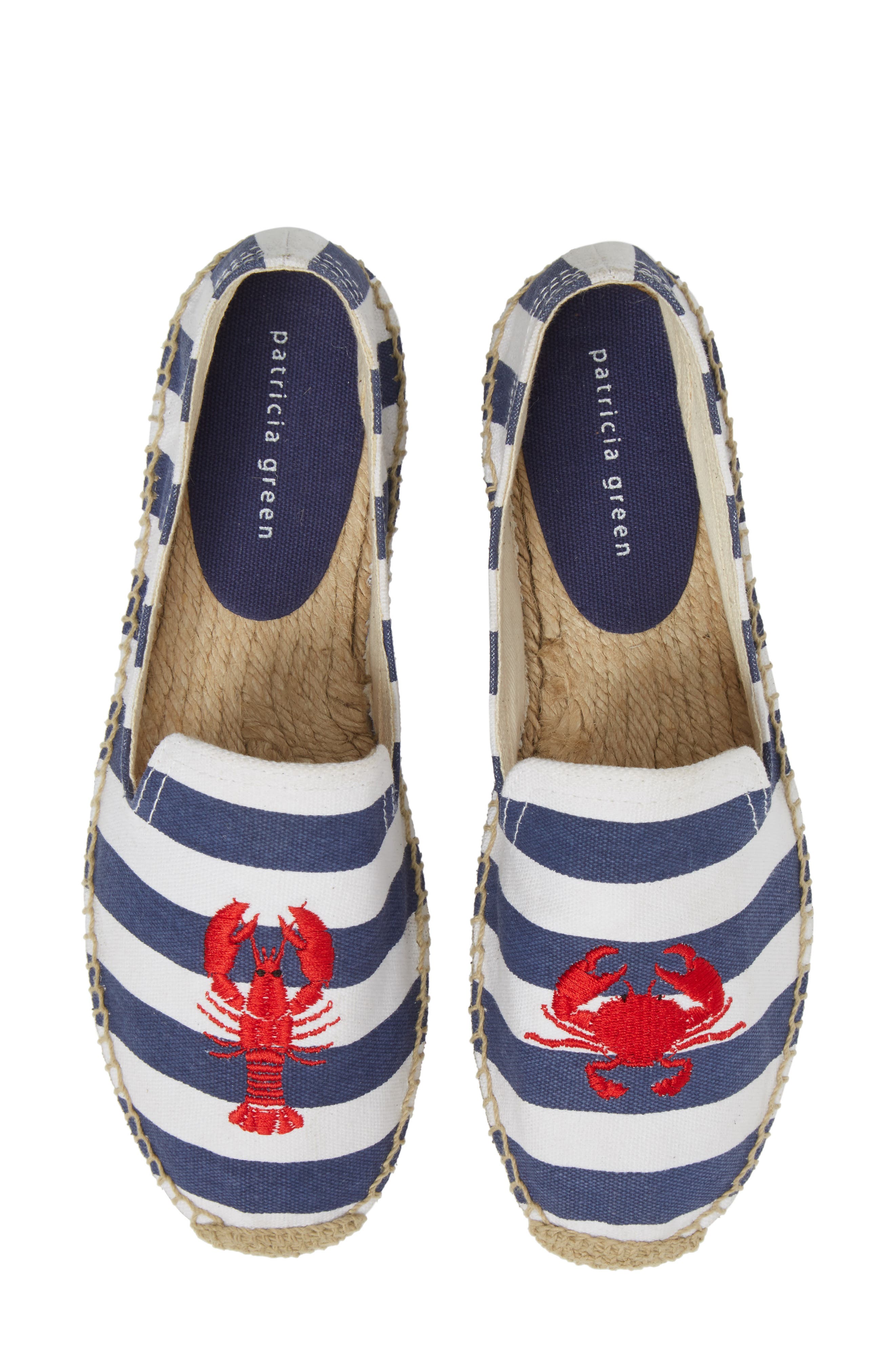 patricia green Embroidered Lobster & Crab Espadrille Flat, Main, color, 