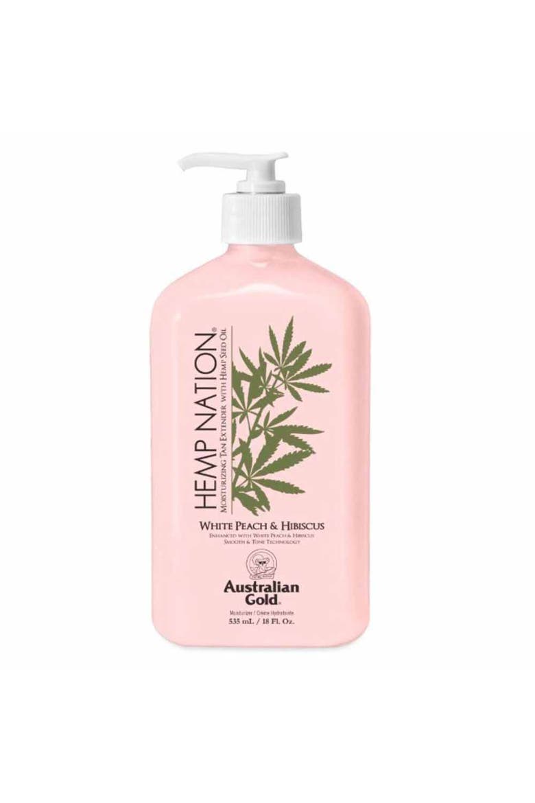 Hemp Nation White Peach and Hibiscus Tan Extender 18oz, Main, color, None