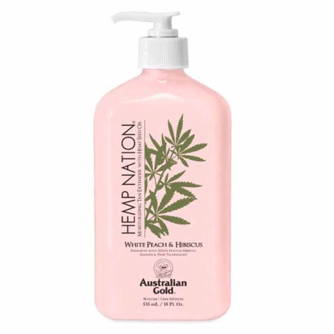 Hemp Nation White Peach and Hibiscus Tan Extender 18oz