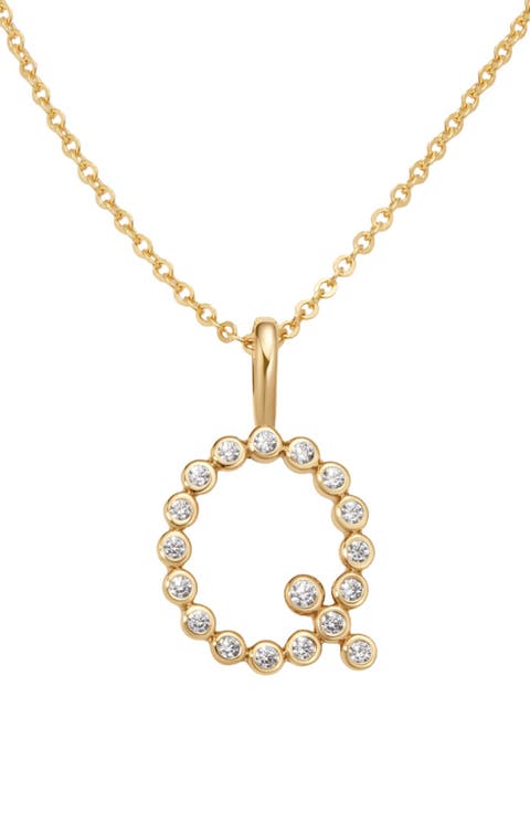 CZ Poppy Initial Necklace