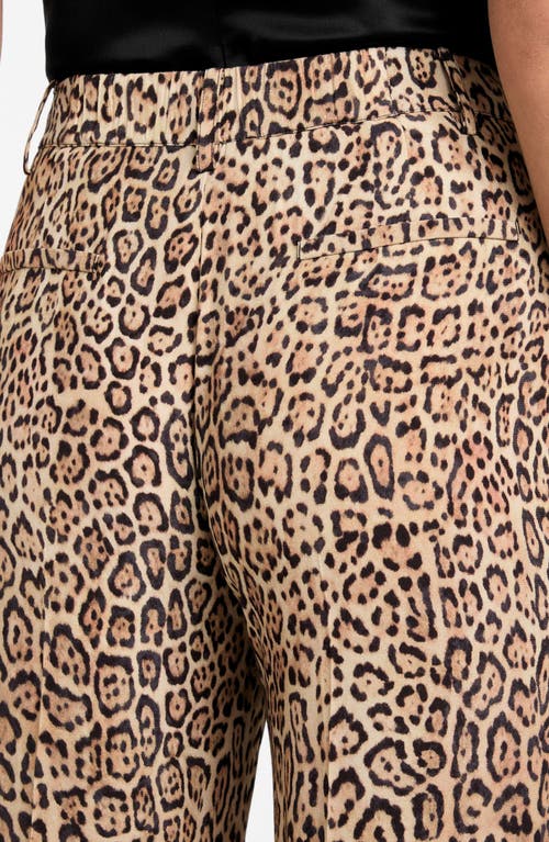 Marciano Amy Leopard Print Wide Leg Pants In Brown