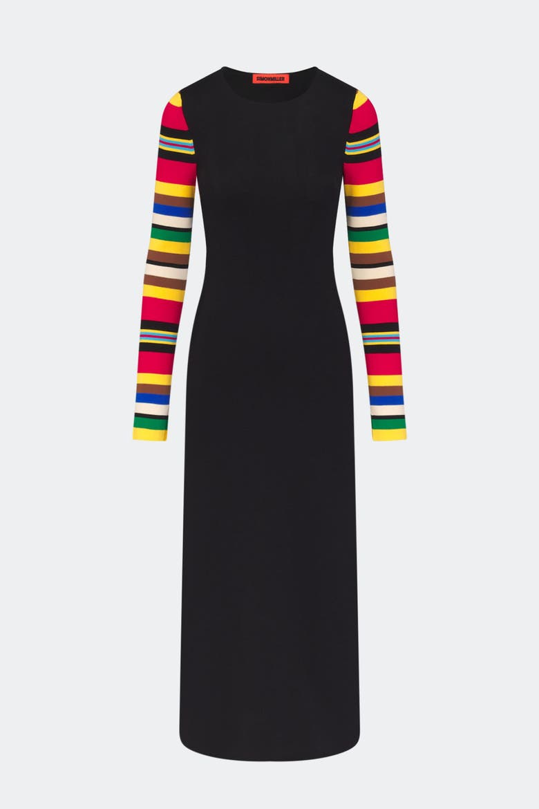 Adri Knit Maxi Dress, Alternate, color, Black/Multi Stripe