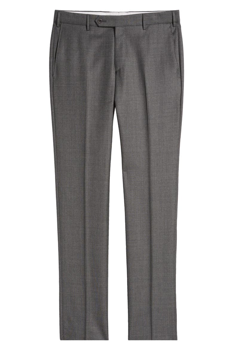 Parker Classic Wool Sharkskin Dress Pants, Alternate, color, MED GREY 4