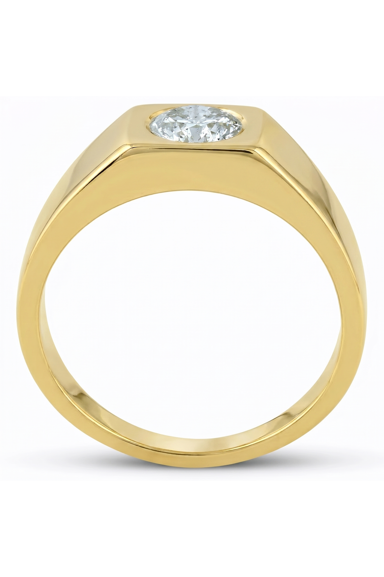 1Ct Men's Diamond Ring Gold Lab Grown, Alternate, color, 10k Yellow Gold