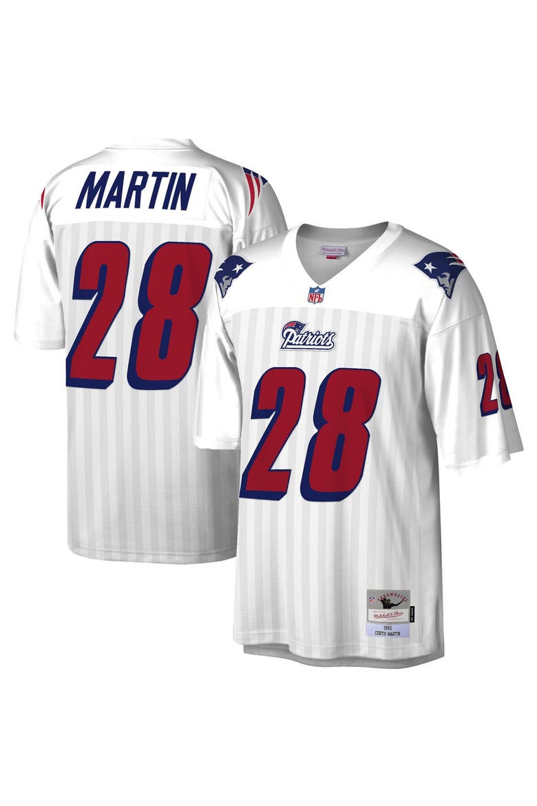 Men's Mitchell & Ness Curtis Martin White New England Patriots Legacy Replica Jersey, Main, color, White