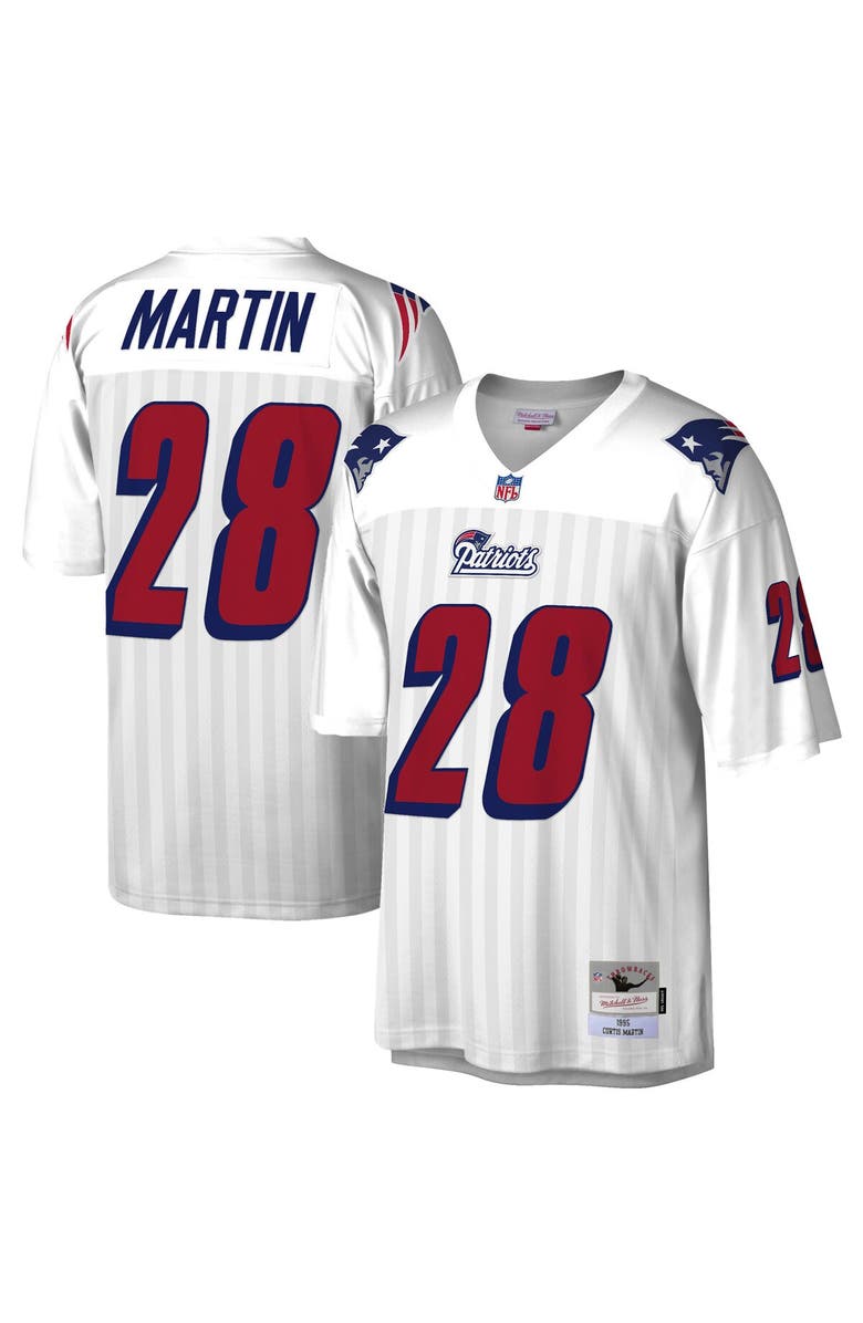 Mitchell & Ness Men's Mitchell & Ness Curtis Martin White New England Patriots Legacy Replica Jersey, Main, color, White