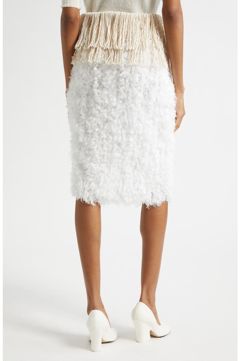 Bambola Fringe Embellished Midi Skirt, Alternate, color, WHITE