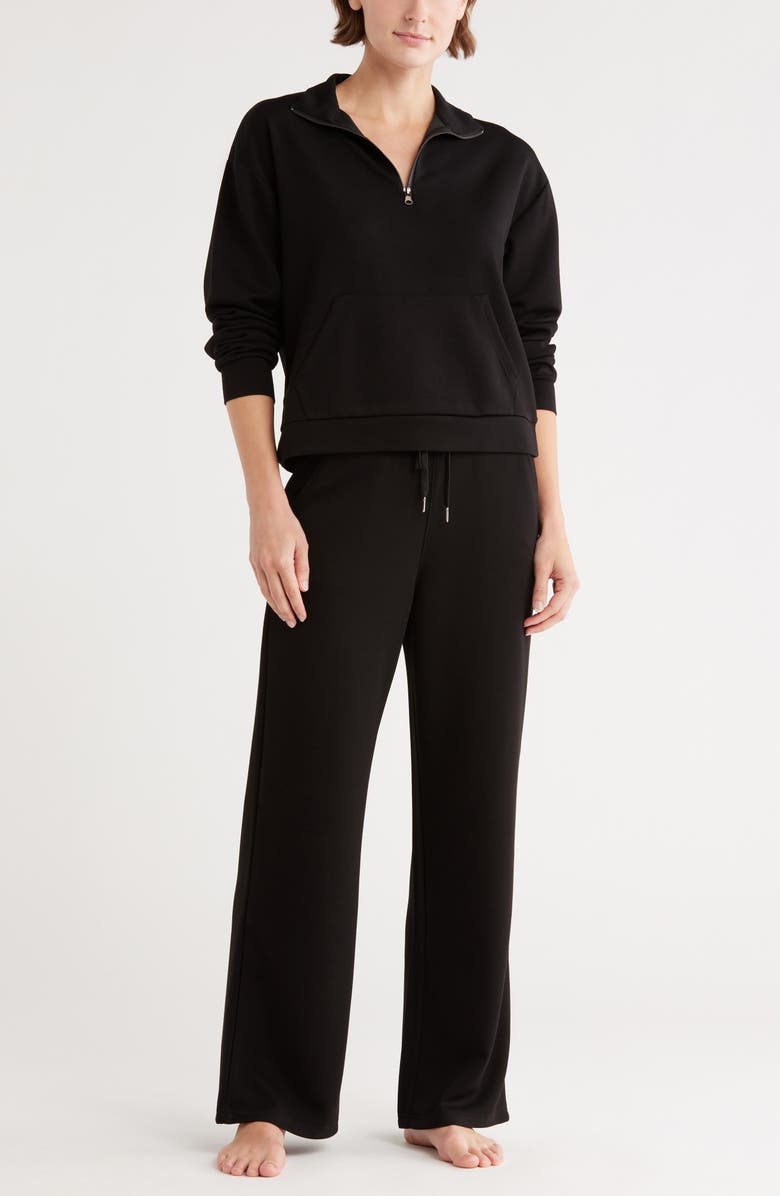 Tart Paxe Scuba Knit Half Zip Pullover & Pants Lounge Set, Main, color, Black