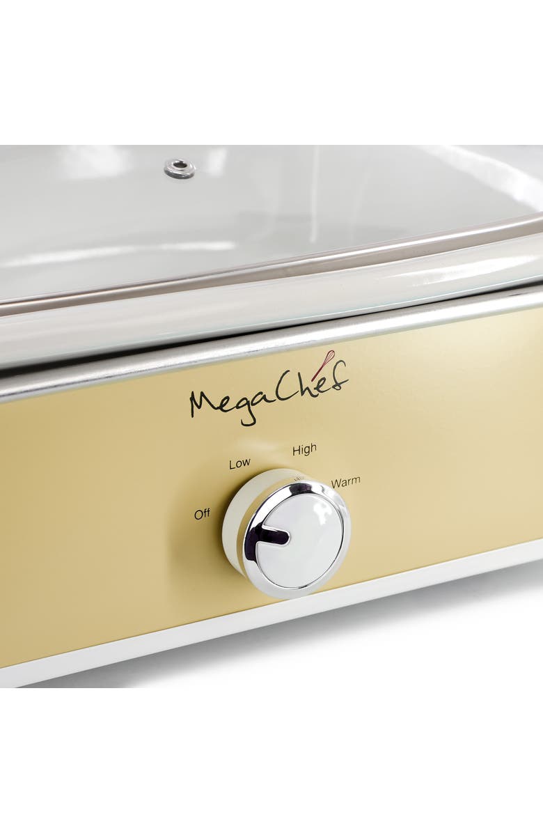 Megachef 3.5 Quart Casserole Slow Cooker with 3 Temperature Settings in Cream, Alternate, color, White