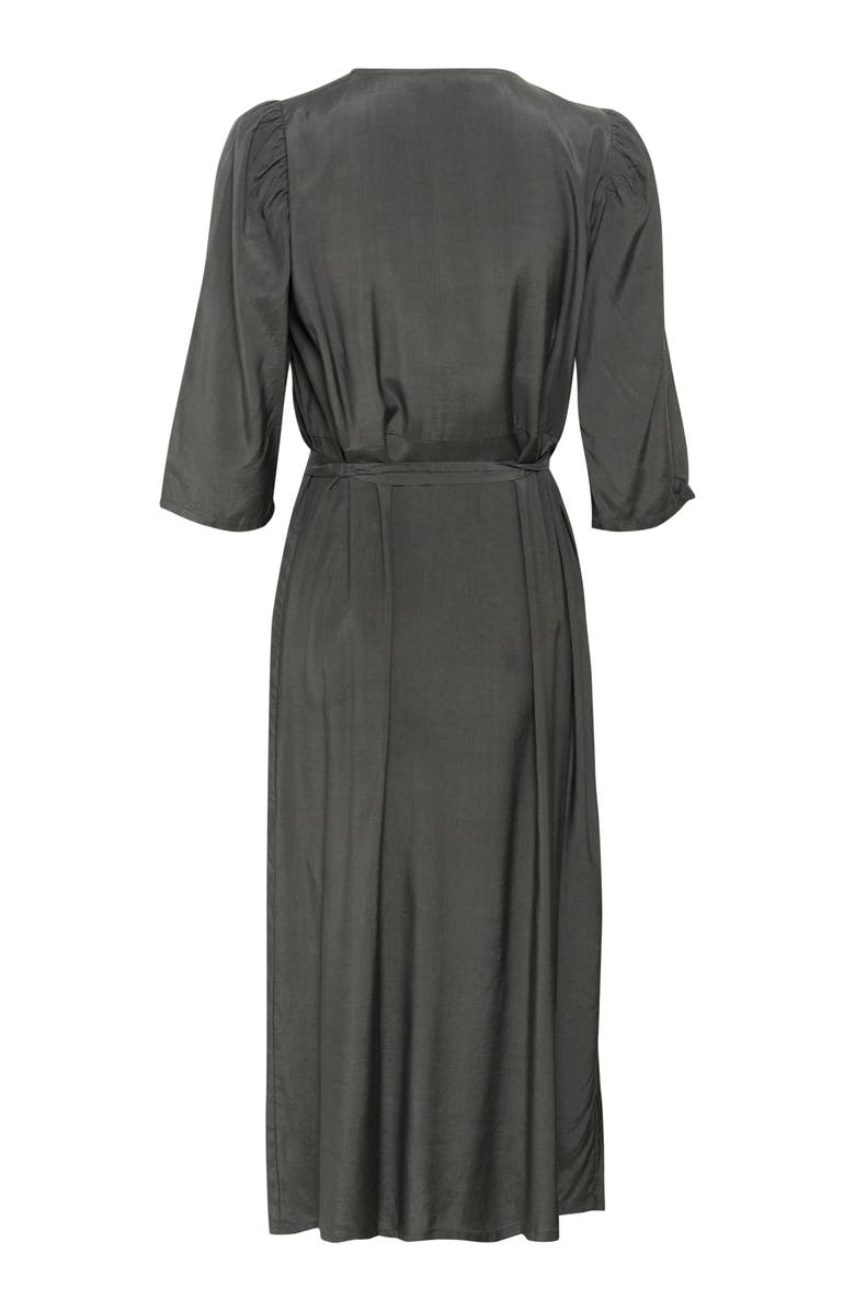 Kaffe KAmira Half Sleeves V-neck Wrap Dress, Alternate, color, Black Oyster