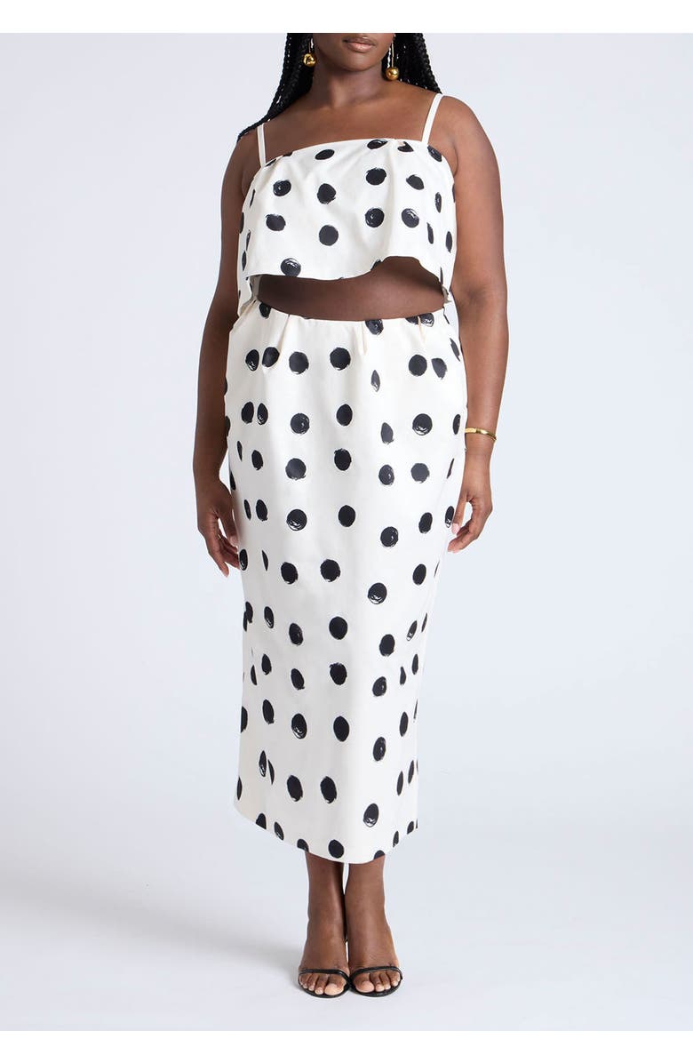 ELOQUII Cropped Bubble Top, Alternate, color, Paint Dot