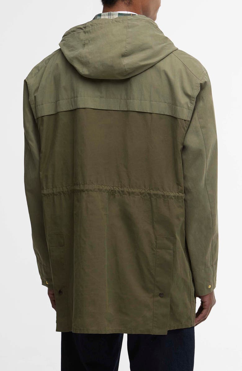 Barbour Icons Durham Waterproof Hooded Raincoat, Alternate, color, Fern