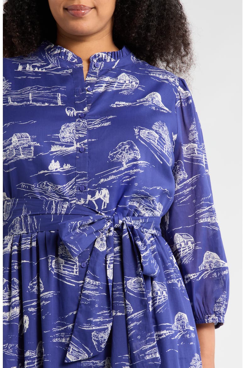 Avon Town & Bridge Print Maxi Dress, Alternate, color, NAVY-CREAM