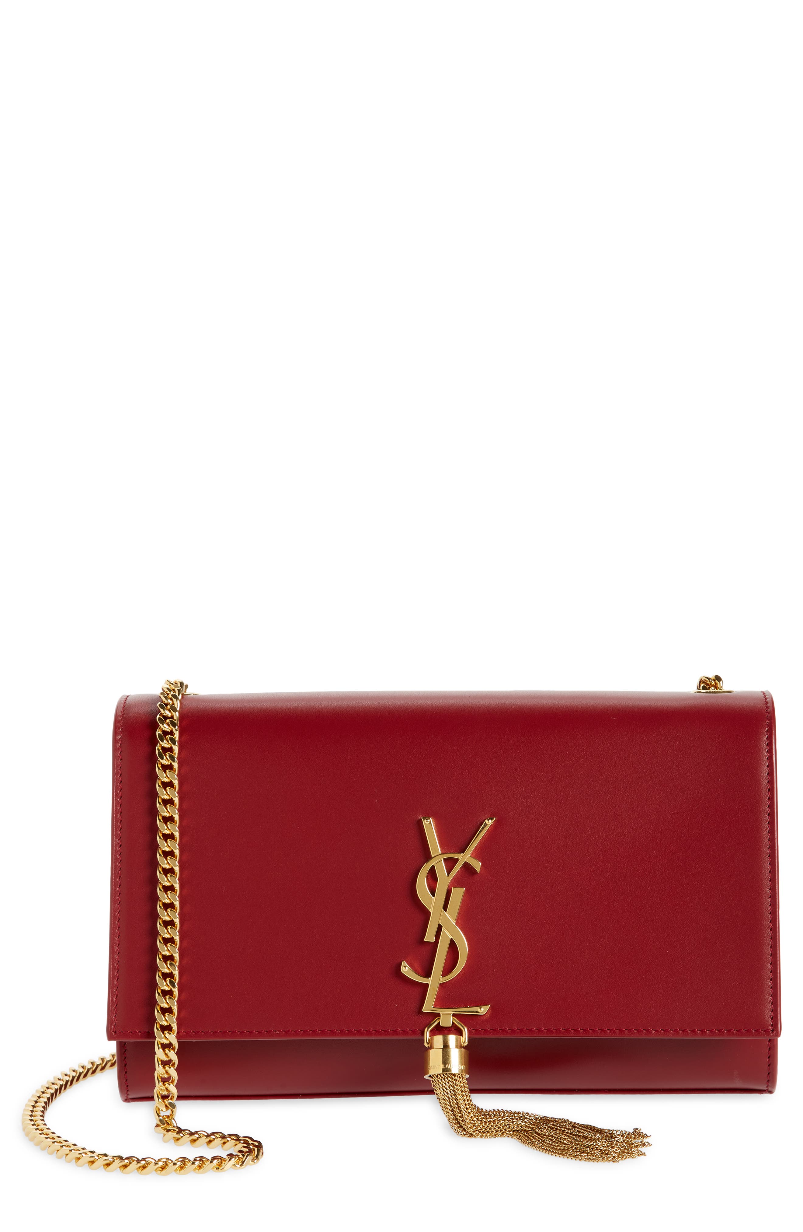 Medium Kate Leather Shoulder Bag, Main, color, OPYM RED