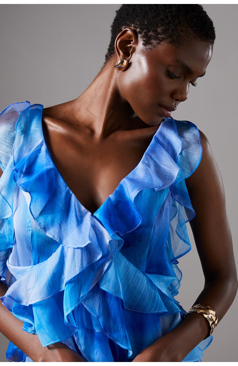 Coast Sleeveless V-Neck Chiffon Maxi Dress, Alternate, color, Blue