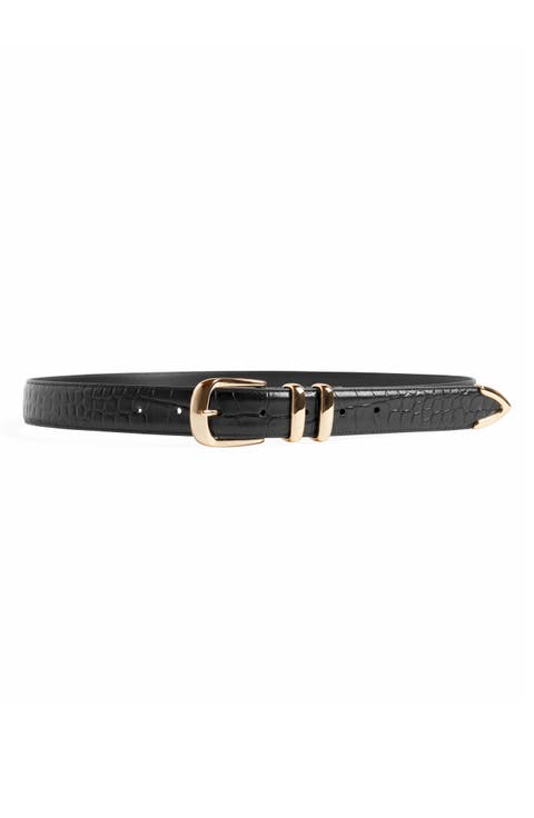 The Jordan Croc Embossed Leather Belt
