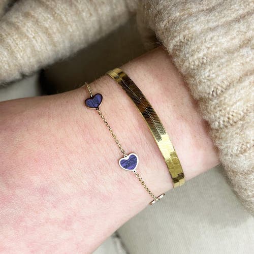 The Lovery Fine Jewelry Amethyst Heart Station Bracelet In Purple
