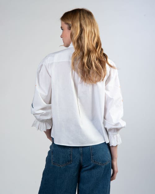 Cape Cove Clover Equestrian Blouse In White