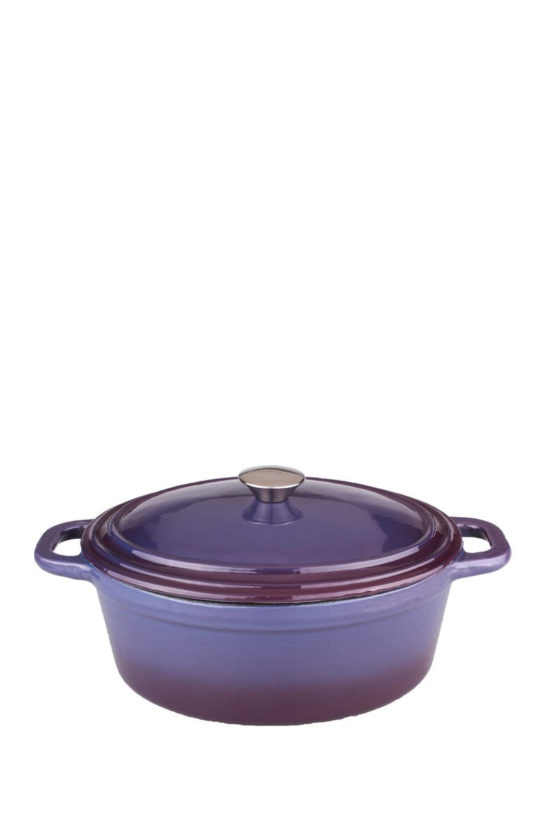 BergHOFF 8 Quart Cast Iron Purple Covered Casserole Dish, Main, color, Purple