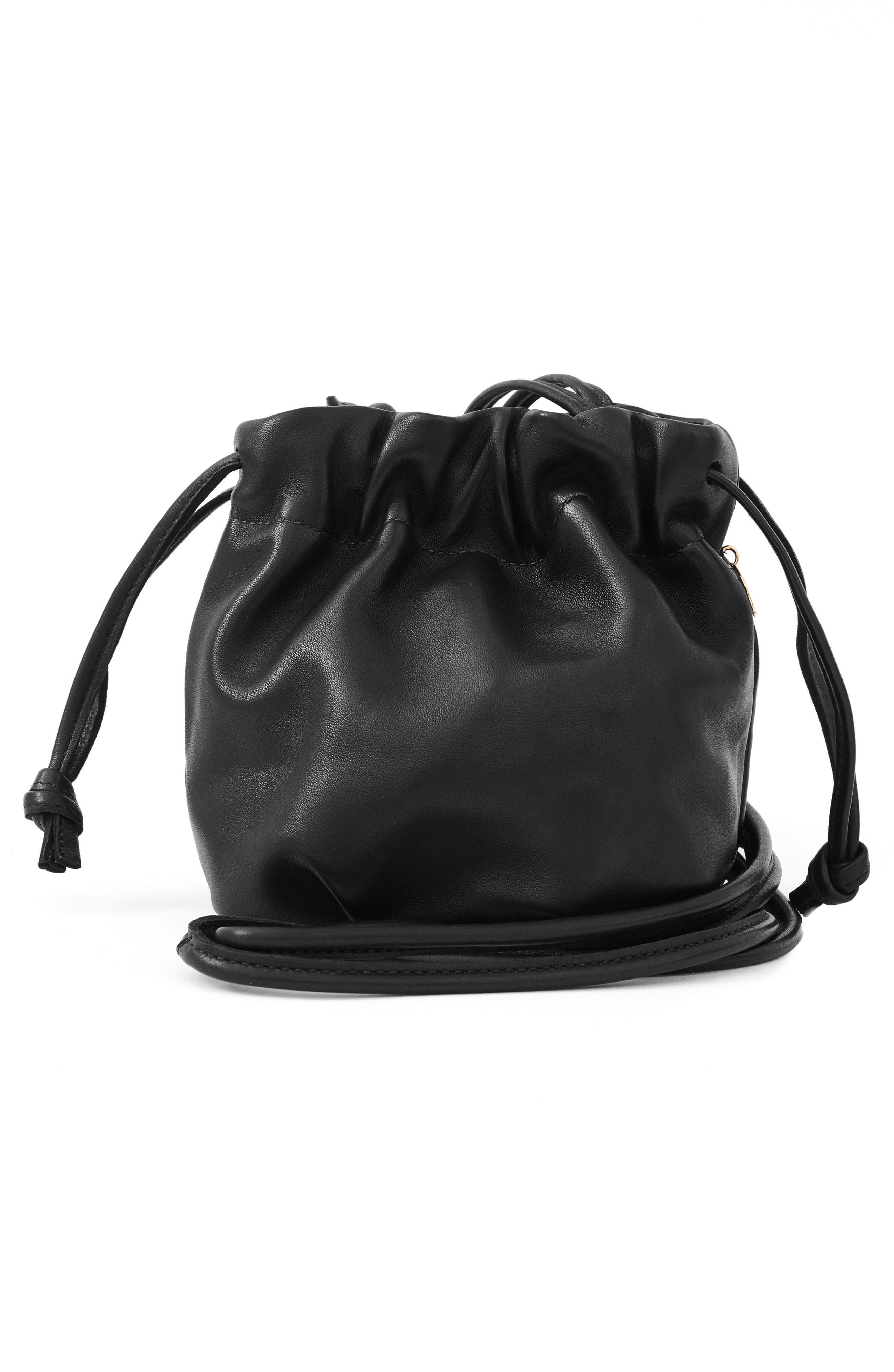 Clare V. Emma Leather Drawstring Bag, Alternate, color, 
