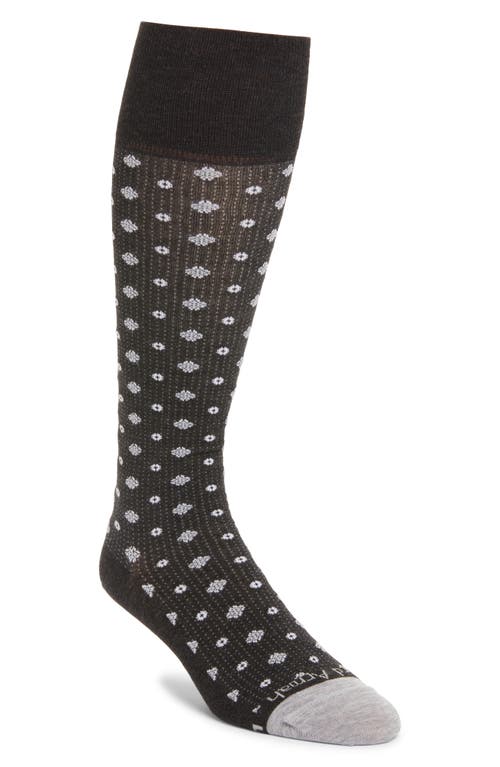 EDWARD ARMAH Neat Tall Compression Dress Socks in Charcoal 