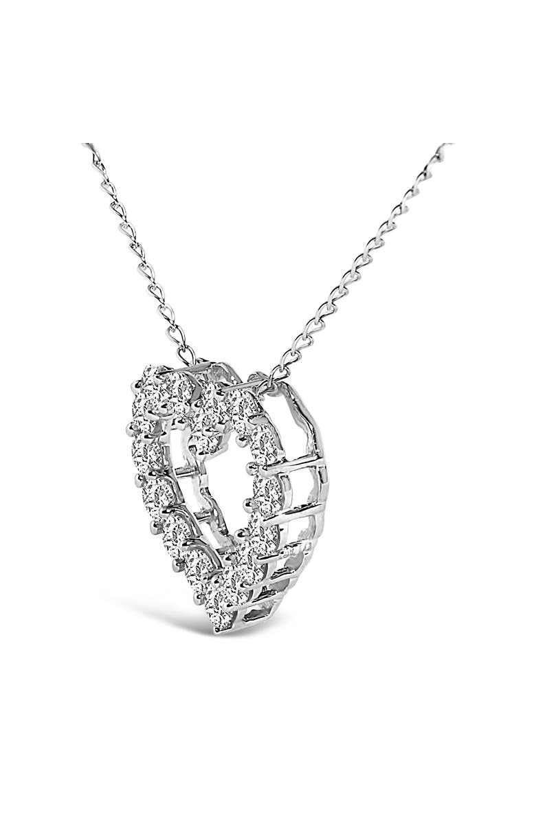 Haus of Brilliance 14K Gold 1/2 Carat Lab Grown Diamond Heart Shape Pendant Necklace, Alternate, color, White