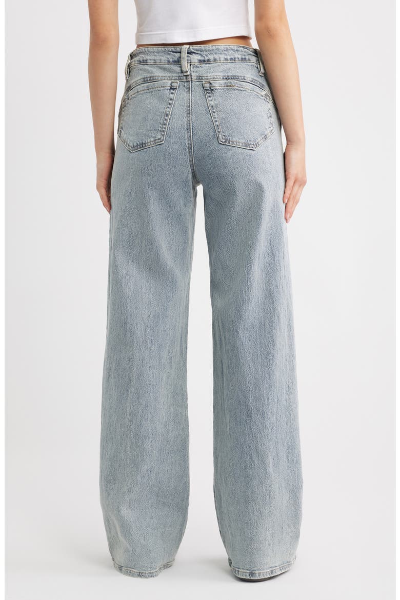 Bella Seam Detail Wide Leg Jeans, Alternate, color, LIGHT BLUE