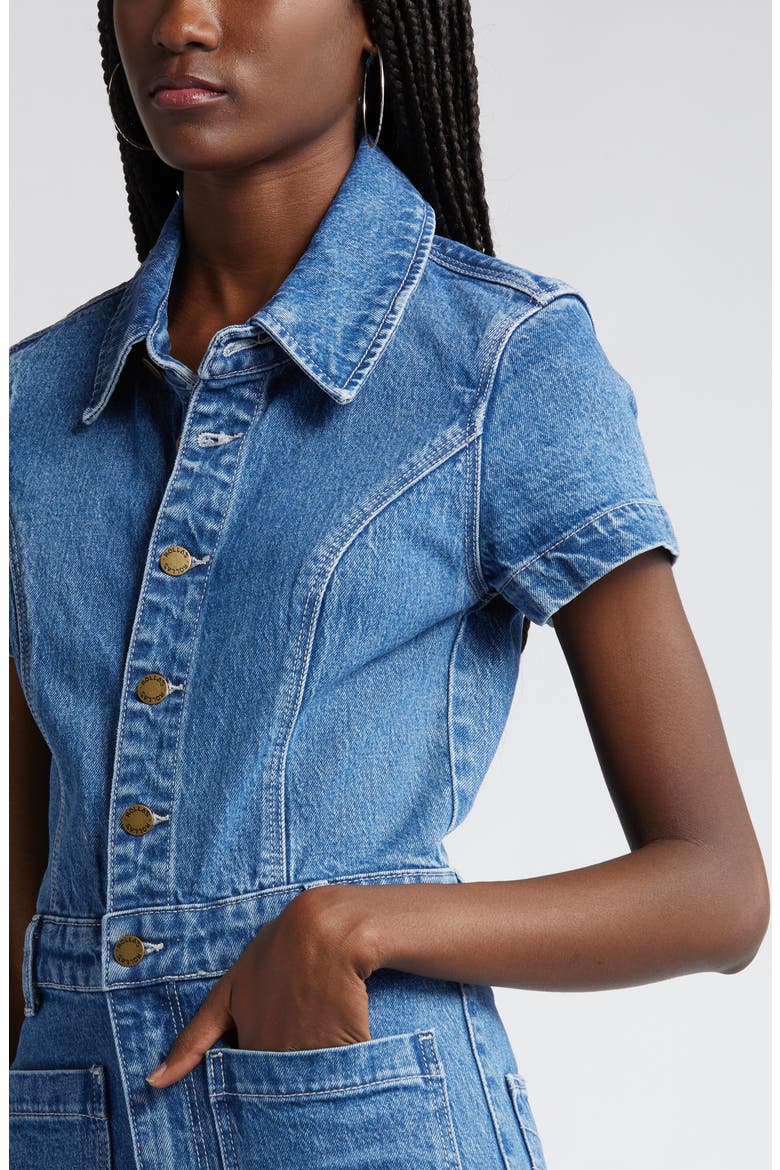 Sailor Short Sleeve Denim Jumpsuit, Alternate, color, BREAKER