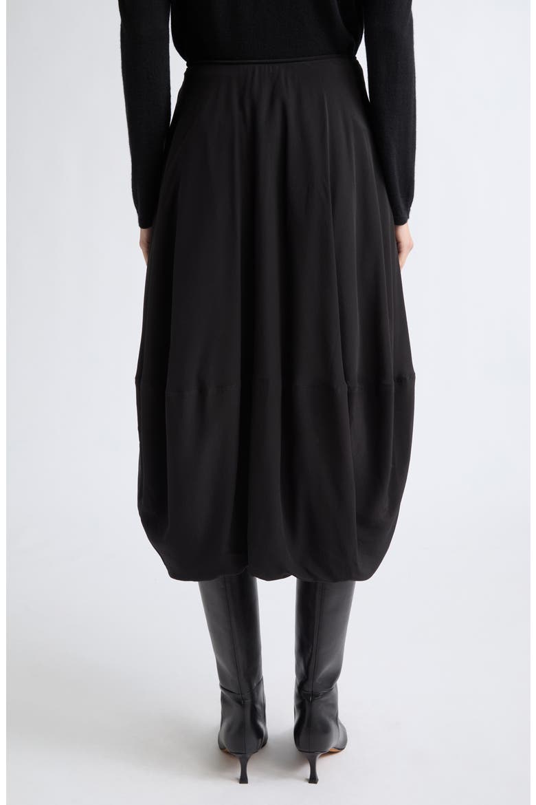 Silk Crêpe de Chine Balloon Skirt, Alternate, color, BLACK