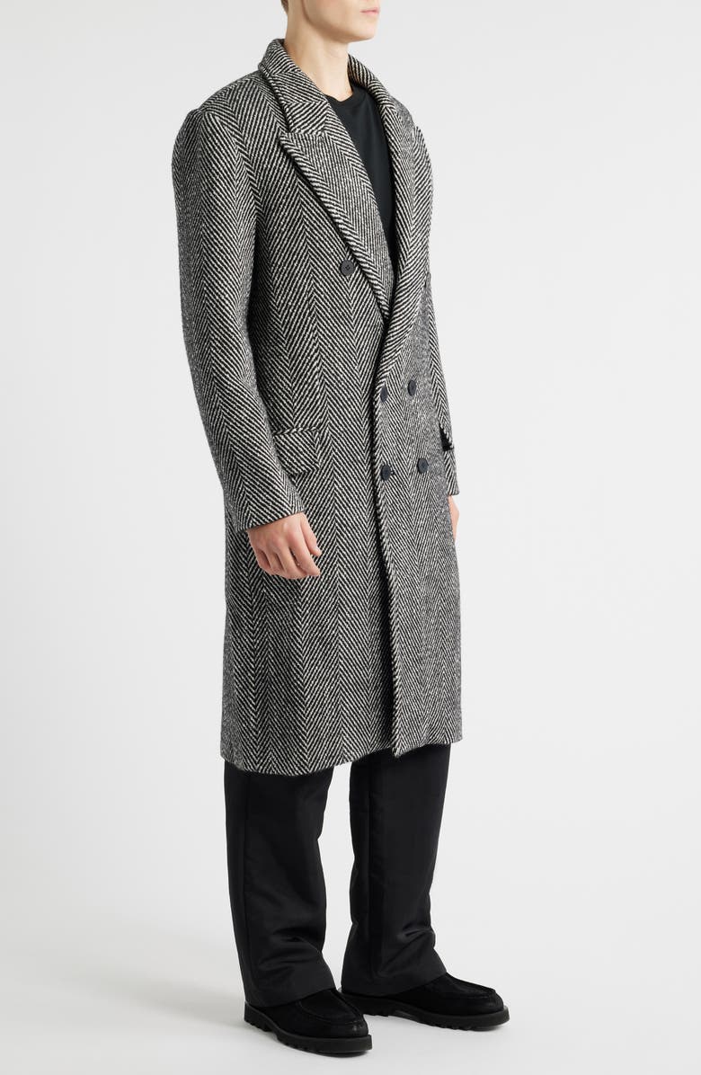 KROST Elliot Herringbone Overcoat, Alternate, color, Black