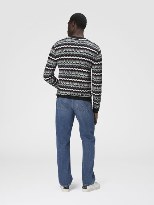 Missoni Cardigan In Wool-cotton Blend With Zigzag In Multi