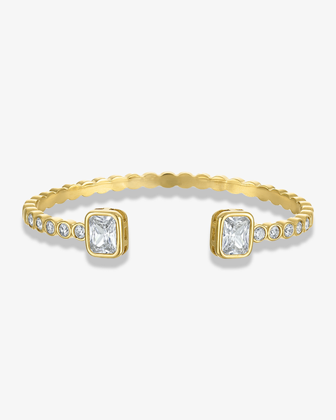 Bezel Cubic Zirconia Cuff Bracelet