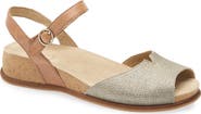 Dansko Cass Ankle Strap Peep Toe Wedge Sandal