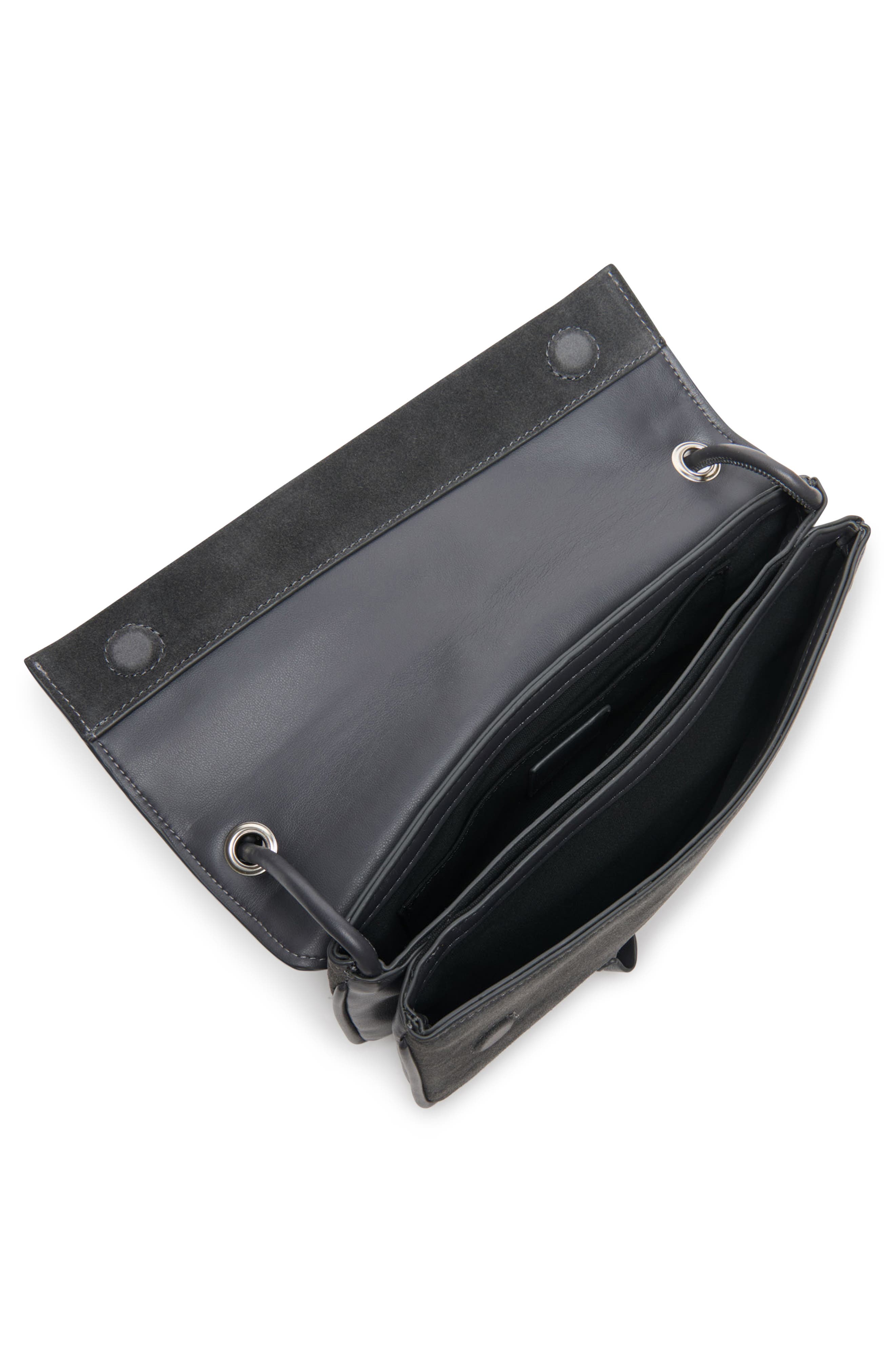 Alice Suede Shoulder Bag, Alternate, color, GUNMETAL
