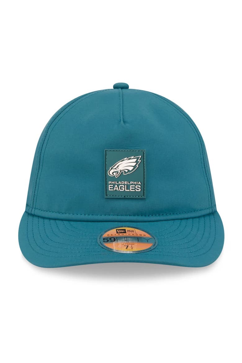 Men's New Era Midnight Green Philadelphia Eagles 2025 Sideline  Retro Crown 59FIFTY Fitted Hat, Alternate, color, Green