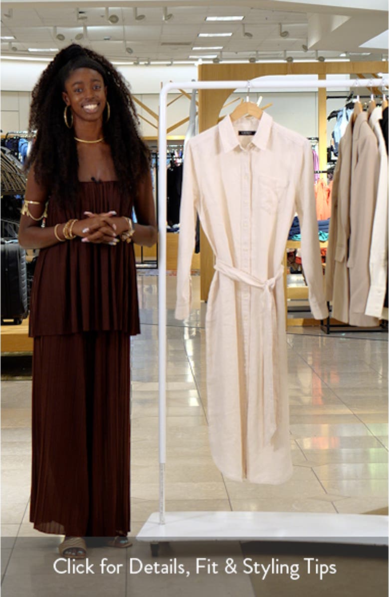 Belted Long Sleeve Midi Shirtdress, sales video thumbnail