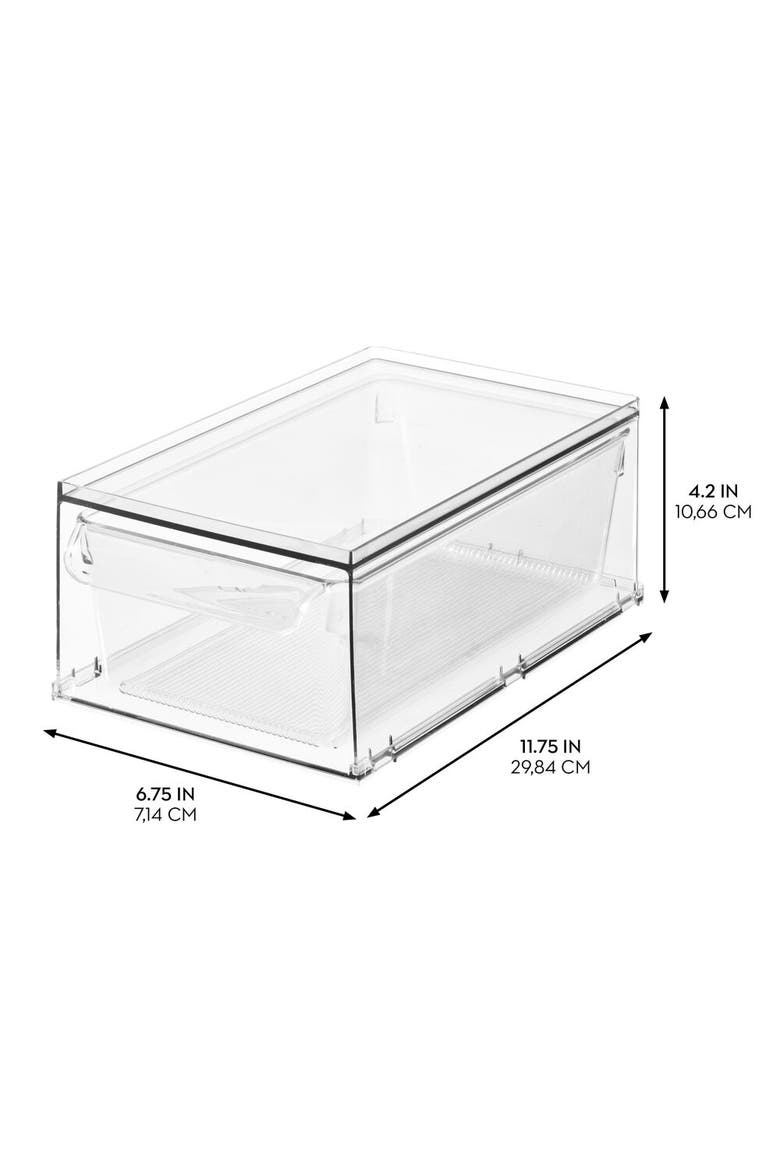 Stackable Kitchen Storage Drawer for Fridge, Pantry, Under-Sink, or Cabinet - Set of 4 - Clear, Alternate, color, Clear