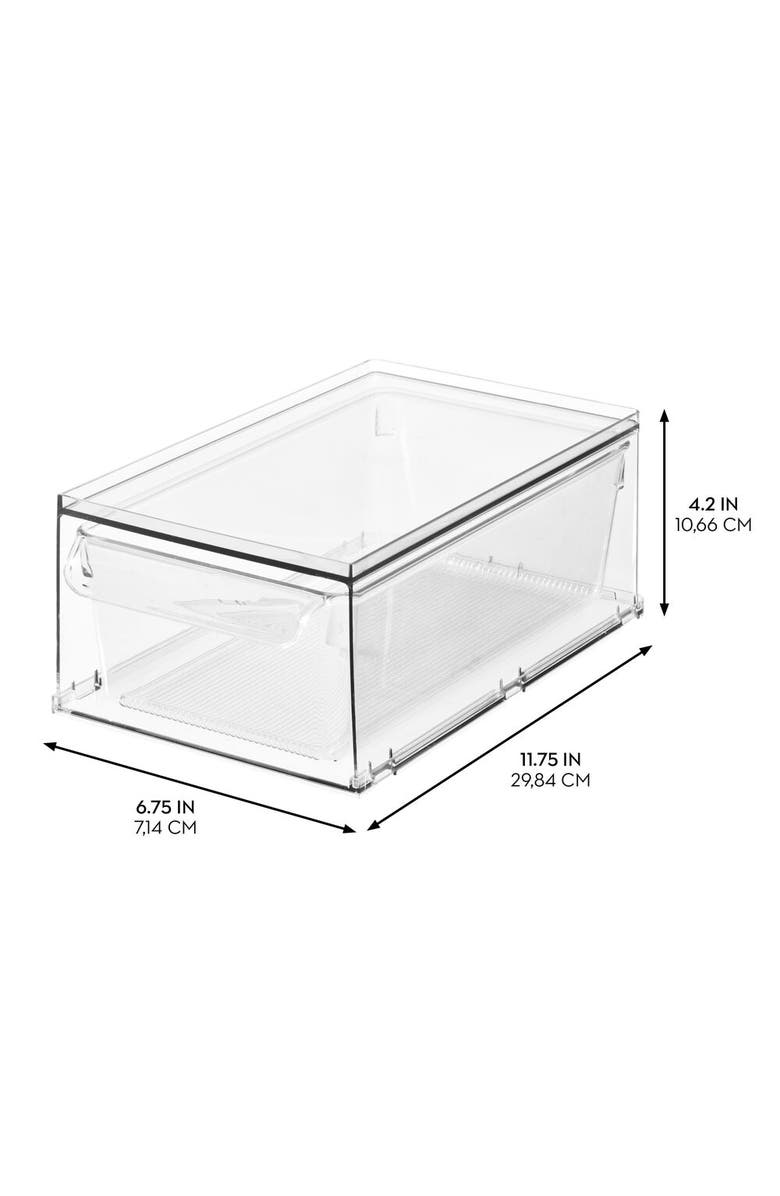 Linus Stackable Kitchen Storage Drawer for Fridge, Pantry, Under-Sink, or Cabinet - Set of 4 - Clear, Alternate, color, Clear