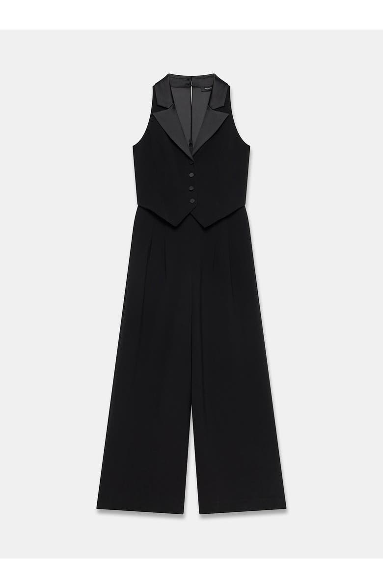 MINT VELVET Tuxedo Wide Leg Jumpsuit, Alternate, color, Black