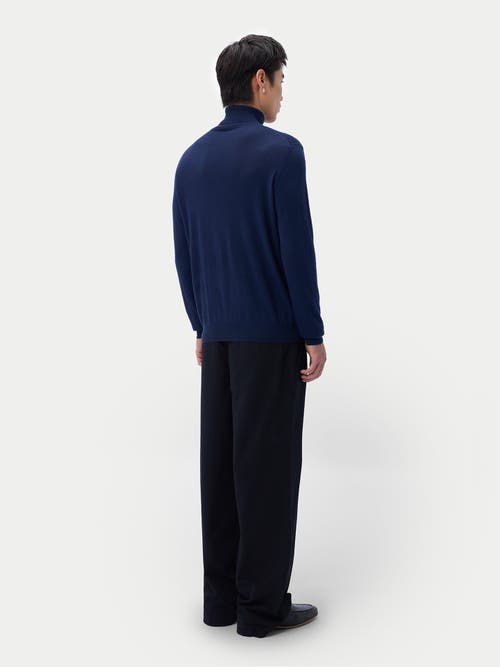 Gobi Mongolian Cashmere Cashmere-silk Turtleneck Sweater In Blue