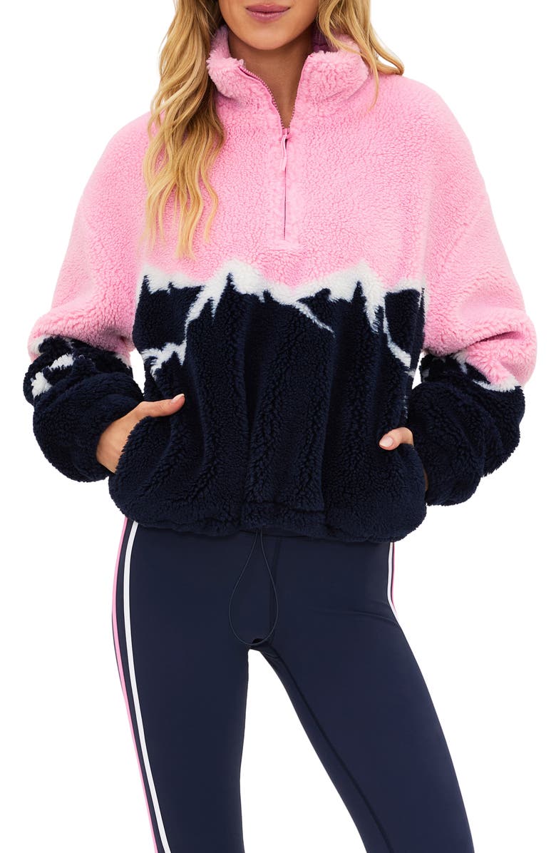 Beach Riot Leona Fleece Half Zip Sweatshirt, Main, color, Snowy Peaks