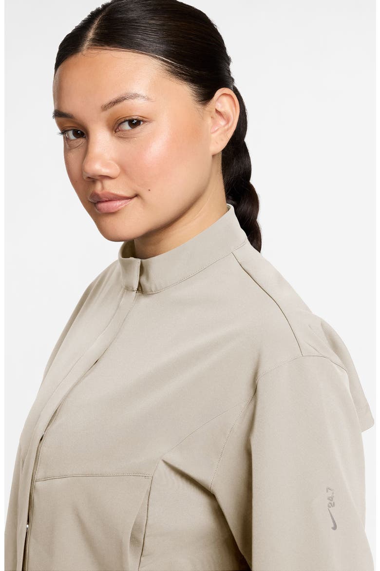 24.7 PerfectStretch Dri-FIT Crop Trench Jacket, Alternate, color, LIGHT OREWOOD BROWN/LIGHT IRON