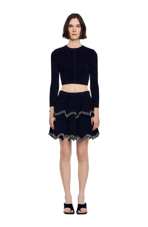 Velvet Knit Cropped Cardigan