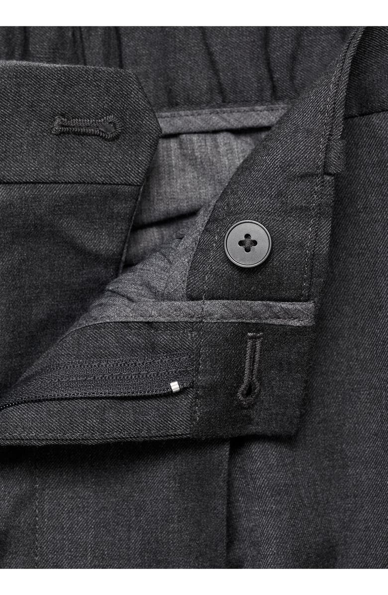 MANGO Pleated Slim Fit Dress Pants, Alternate, color, Dark Heather Grey